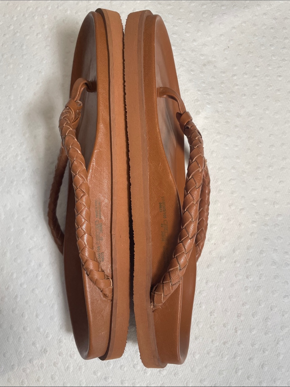 ZARA Braided Thong Sandals in Cognac Brown leather NWOT EU40 - Picture 5 of 6